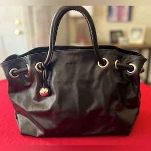 NWOT Furla black leather handbag